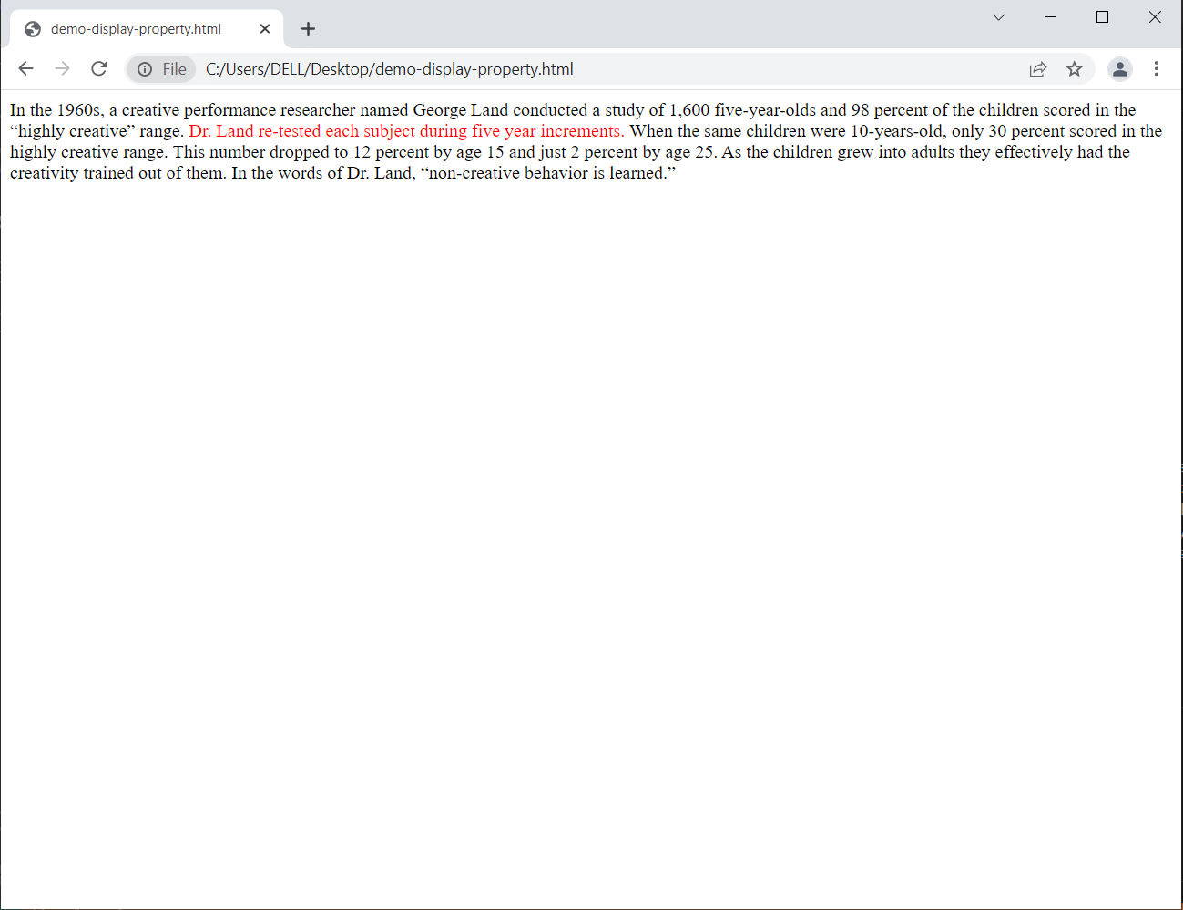 Display Properties in CSS